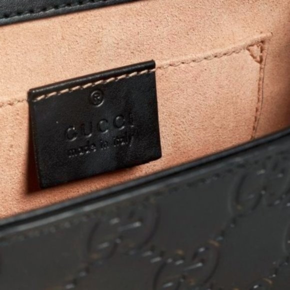 Gucci Small Black Leather Guccissima GG Padlock Bag - Picture 10 of 14